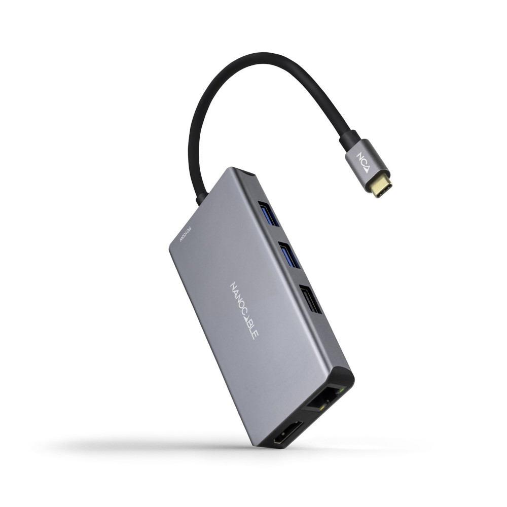 HUB USB-C 3xUSB-A+2xHDMI+RJ45+TF+SD+USB-C PD 100W NANOCABLE 10.16.1009