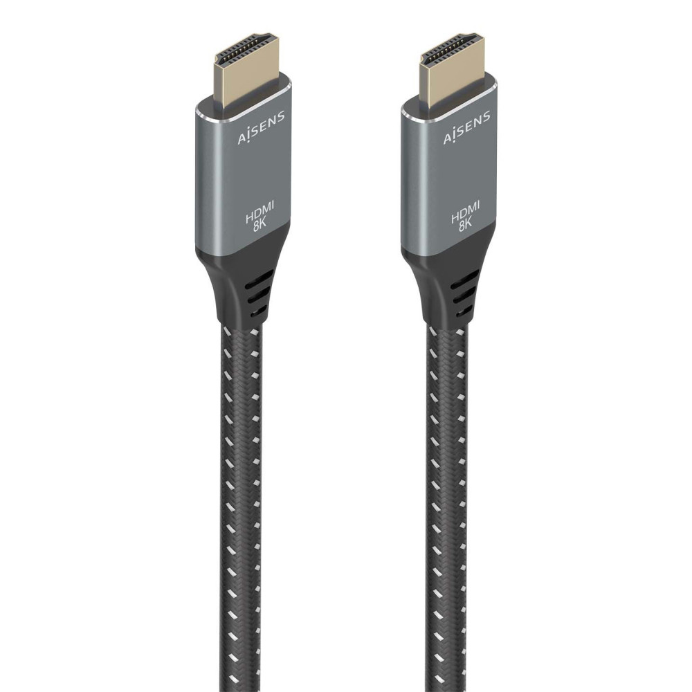 CABLE HDMI V2.1 ALTA VELOCIDAD 8K60HZ AM-AM GRIS-NEGRO 7.0M AISENS A150-0877