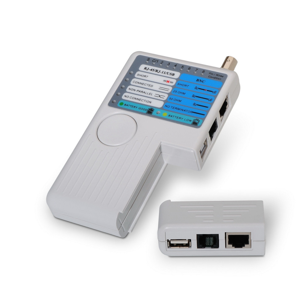 TESTEADOR PARA CABLE RJ11 RJ12 RJ45 USB COAXIAL AISENS A142-0313