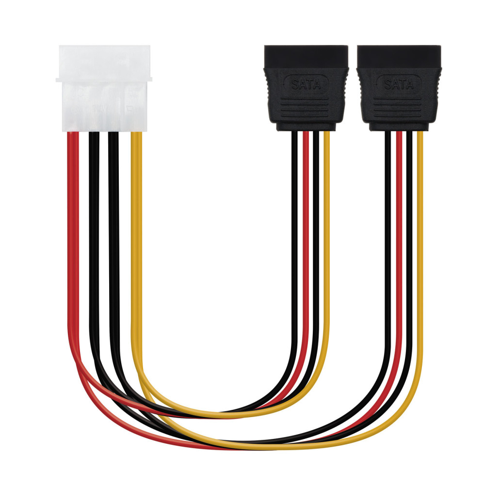 CABLE SATA ALIMENTACION 5.25 MOLEX 4PIN M-2XSATAH 30 CM NANOCABLE 10.19.0102