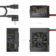 FUENTE ALIMENTACION SFX 500W CABLE ALIMENTA OEM NEGRA AISENS ASPC-500SFX-PSEBK