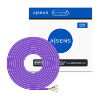 CABLE RJ45 LSZH CAT.6 UTP RIGID AWG23 CCA ALEACION VIOLETA 100M AISENS A135-0747