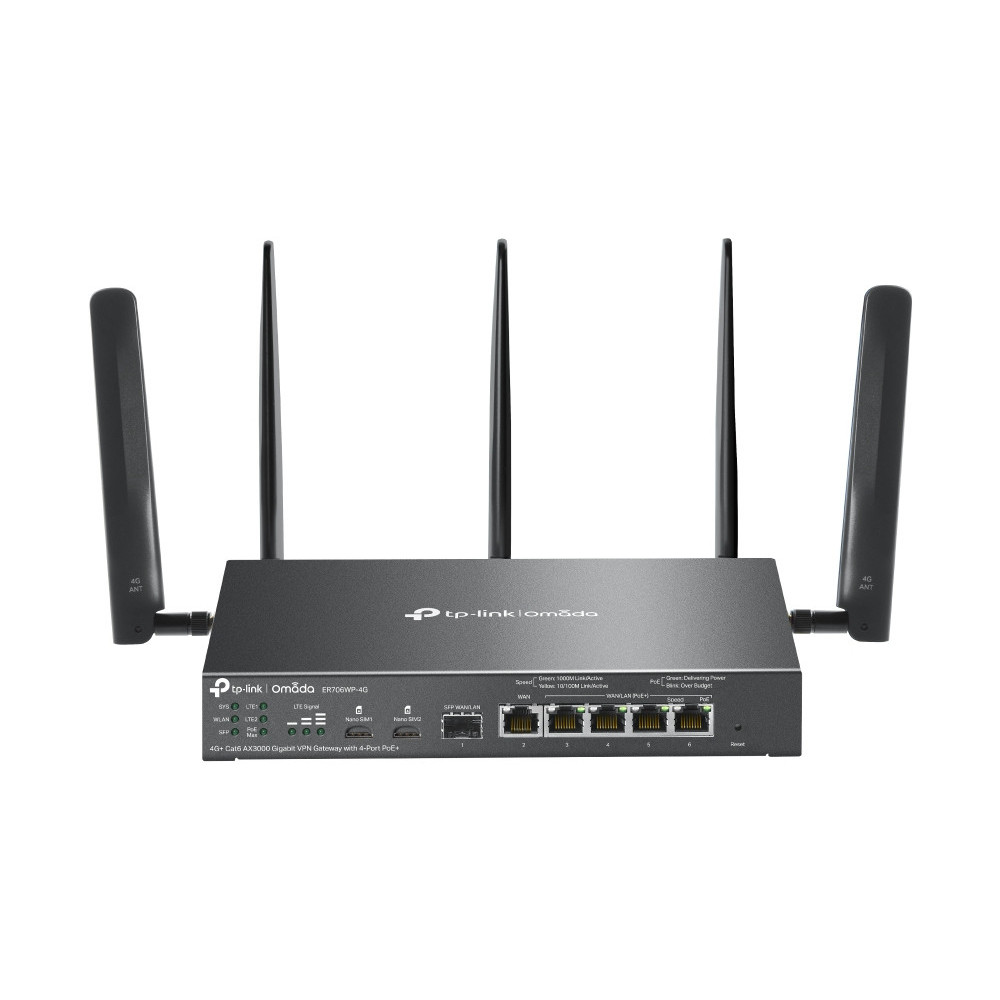 ROUTER TP-LINK OMADA ER706WP-4G AX3000 2NANOSIM 1WAN 1SFPGB 4LANGB