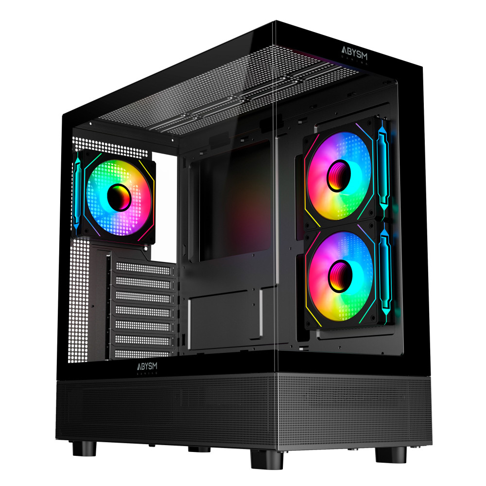 CAJA ATX DANUBE SAVA H400 PRIME -BLACK-TEMPERED GLASS- 3 x FAN 12CM ARGB ABYSM