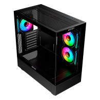CAJA ATX DANUBE SAVA H400 PRIME -BLACK-TEMPERED GLASS- 3 x FAN 12CM ARGB ABYSM