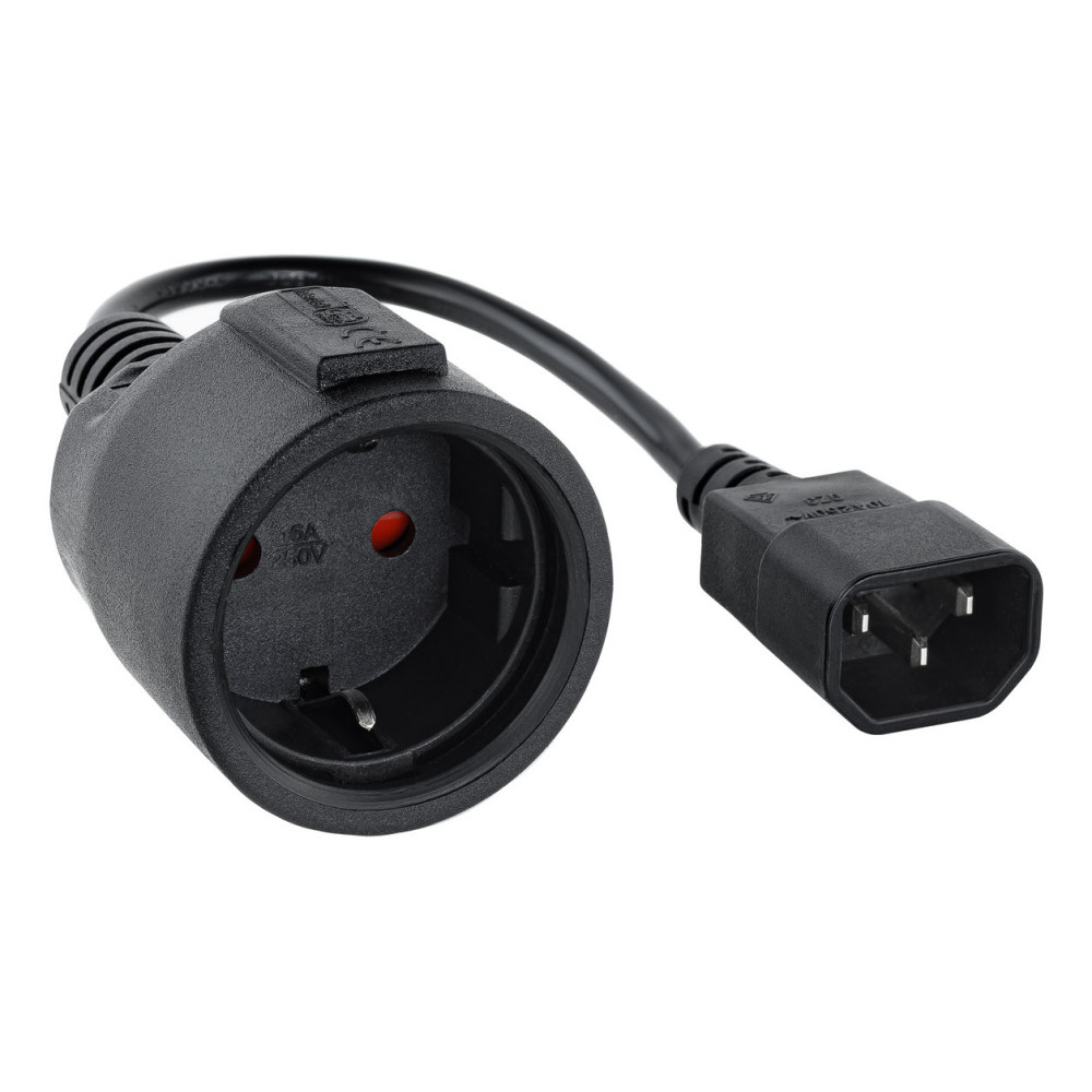 CABLE ADAPTADOR C14 M a CEE7 H 16A 50CM 10.22.0902 NANOCABLE