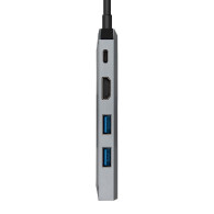 DOCK AISEN USB-C 5 EN 1 USB-C A 1xHDMI 1xRJ45 2xUSB 1xPD GRIS15CM ASUC-5P003-GR