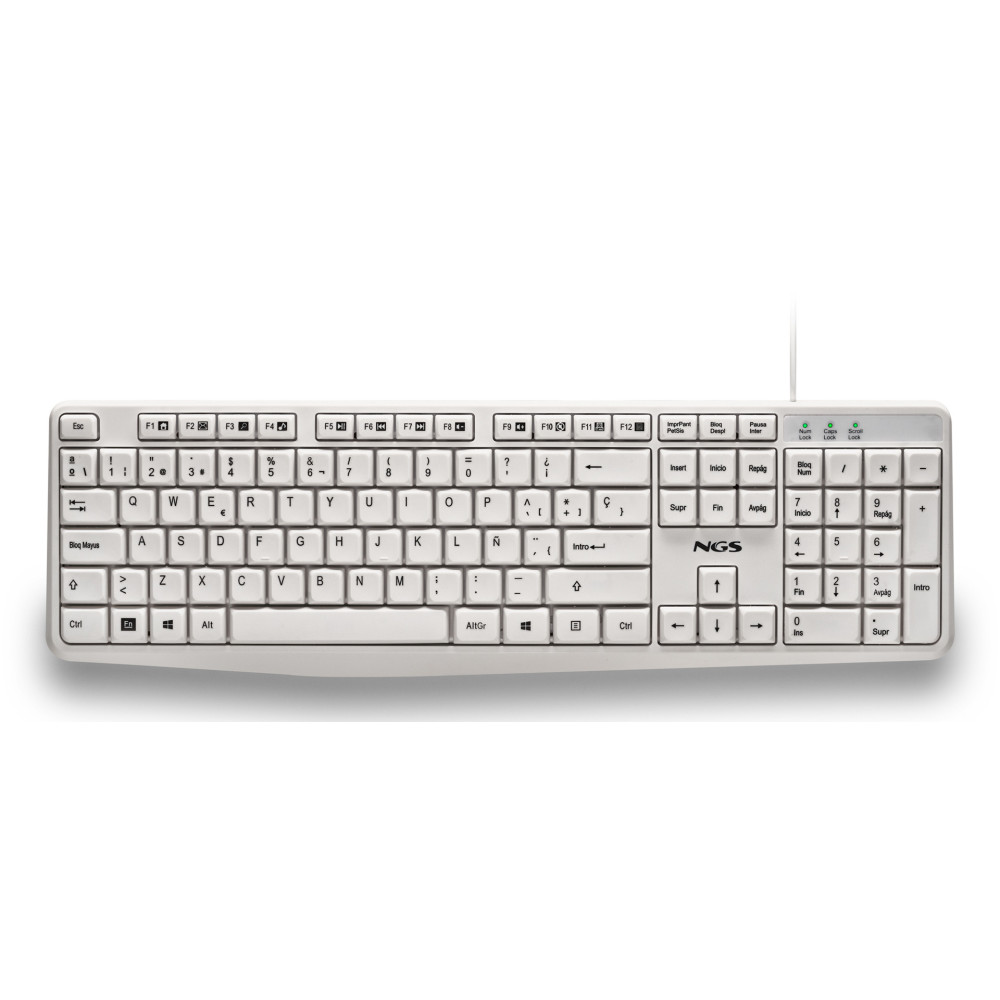 TECLADO NGS HERITAGE USB 12 TECLAS MULTIMEDIA BLANCO