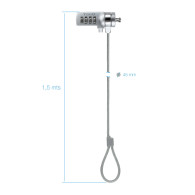 CABLE SEGURIDAD CON COMBINACION PARA PORTATILES 1.5M TOOQ TQCLKC0015