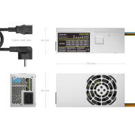 FUENTE ALIMENTACION TFX 500W CABLE ALIMENTACION OEM PLATA AISENS ASPC-500TFX-PSE