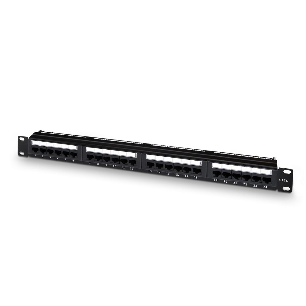 PANEL DE PARCHEO 24 PUERTOS RJ45 CAT.6 UTP 19 1U DUAL IDC AISENS A141-0308