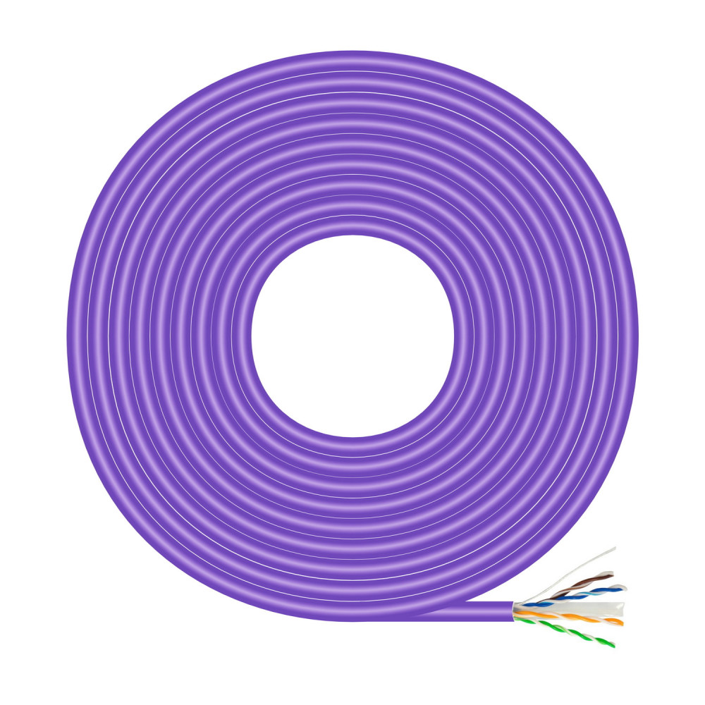 CABLE RJ45 LSZH CAT.6 UTP RIGID AWG23 CCA ALEACION VIOLETA 305M AISENS A135-0748