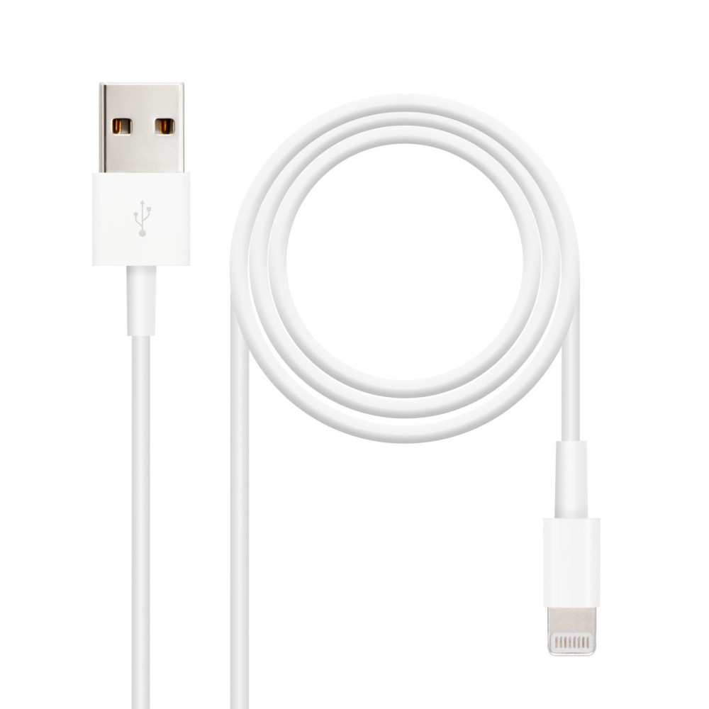 CABLE LIGHTNING IPHONE A USB 2 IPHONE LIGHTNING-USB AM 1 M NANOCABLE 10.10.0401