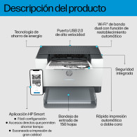 IMPRESORA HP LASERJET MONOCROMO M209DW WIFI DUPLEX 6GW62F BLANCA(135A)
