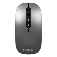 RATON COOLBOX INALAMBRICO W02 IA GRIS RECARGABLE TIPO-C MULTIDISPOSITIVO USB