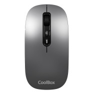 RATON COOLBOX INALAMBRICO W02 IA GRIS RECARGABLE TIPO-C MULTIDISPOSITIVO USB