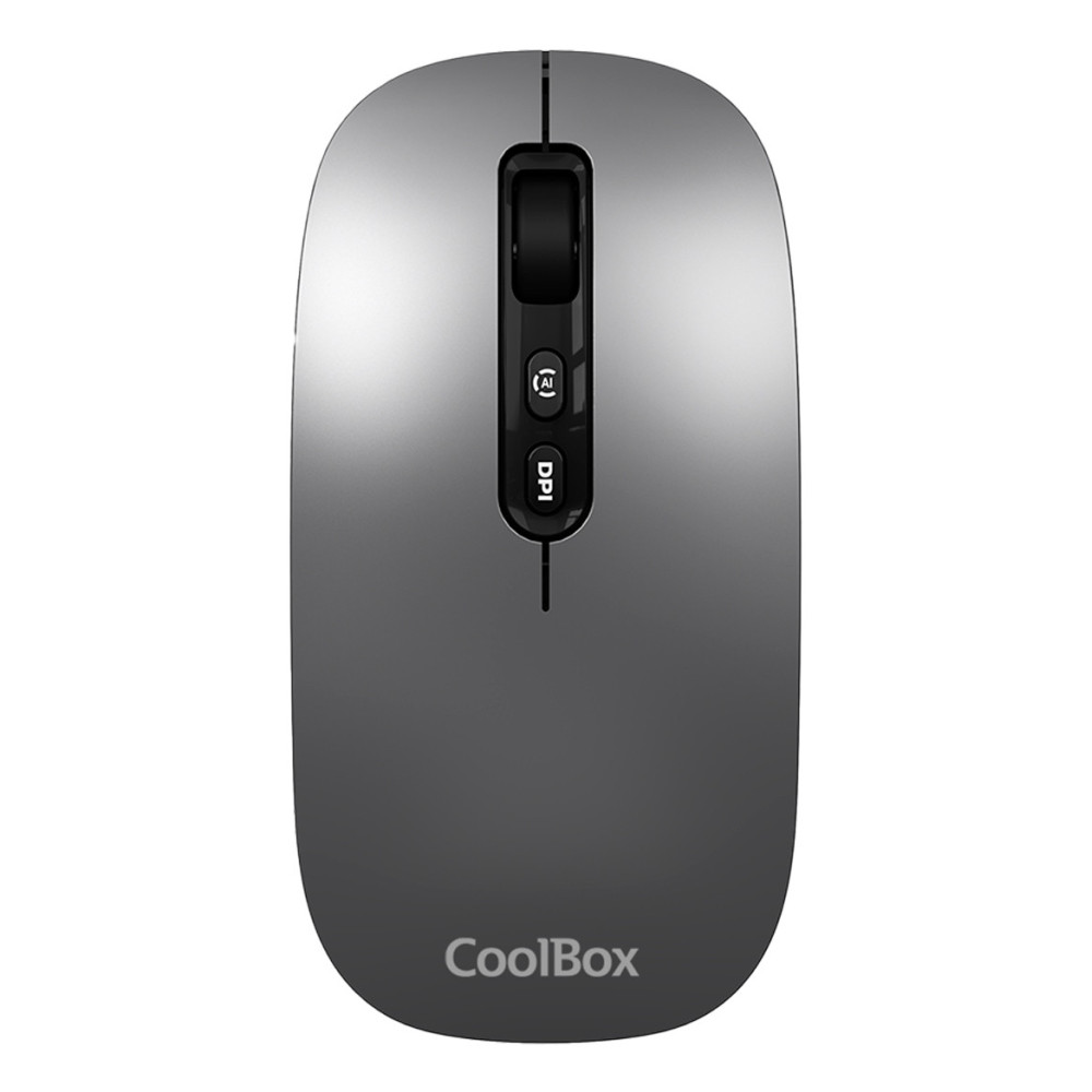 RATON COOLBOX INALAMBRICO W02 IA GRIS RECARGABLE TIPO-C MULTIDISPOSITIVO USB