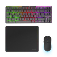 TECLADO Y RATON GAMING INALAMBRICOS +ALFOMBRILLA MARS GAMING MCPWTKL NEGRO