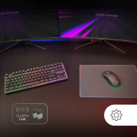 TECLADO Y RATON GAMING INALAMBRICOS +ALFOMBRILLA MARS GAMING MCPWTKL NEGRO
