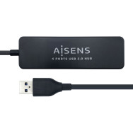 HUB USB AISENS 4P USB 2.0 TIPO A M A A H A104-0402 NEGRO 30CM