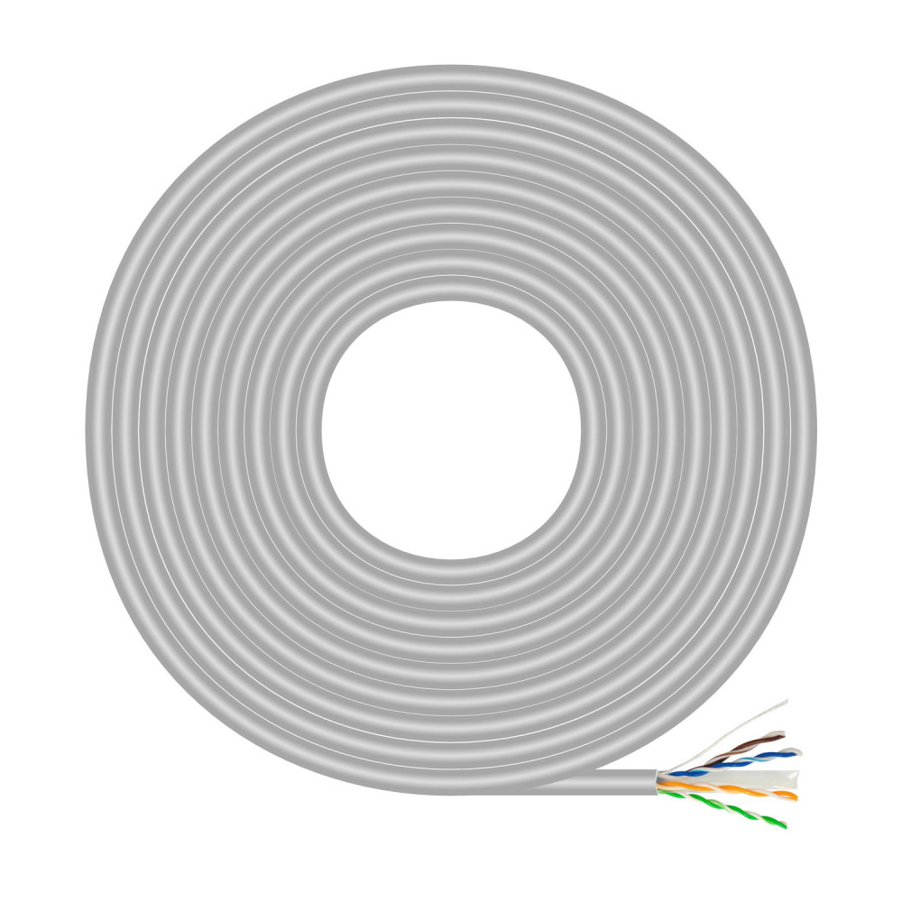 CABLE RED RJ45 CAT6 UTP RIGIDO AWG23 CCA ALEACION GRIS 100M AISENS A135-0660