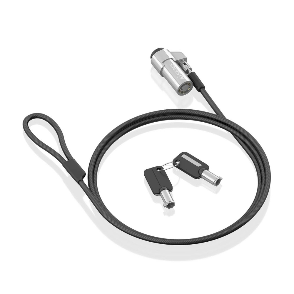 CABLE SEGURIDAD TIPO NANOCERRADURA DE LLAVE PORTATIL 1.5M AISENS ASLK-D45K06-BK