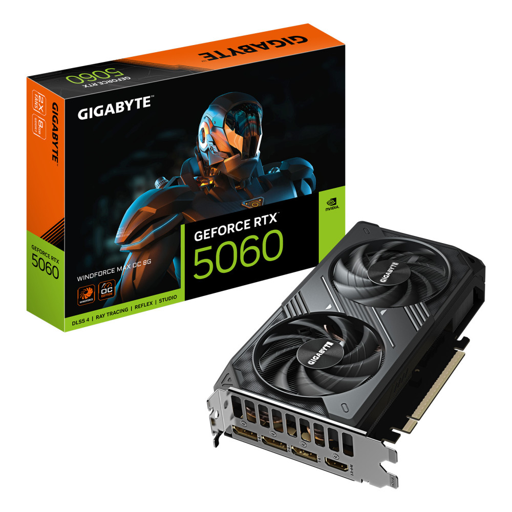 TARJETA GRAFICA GIGABYTE RTX5060 WINDFORCE MAX OC 8GB GDDR7
