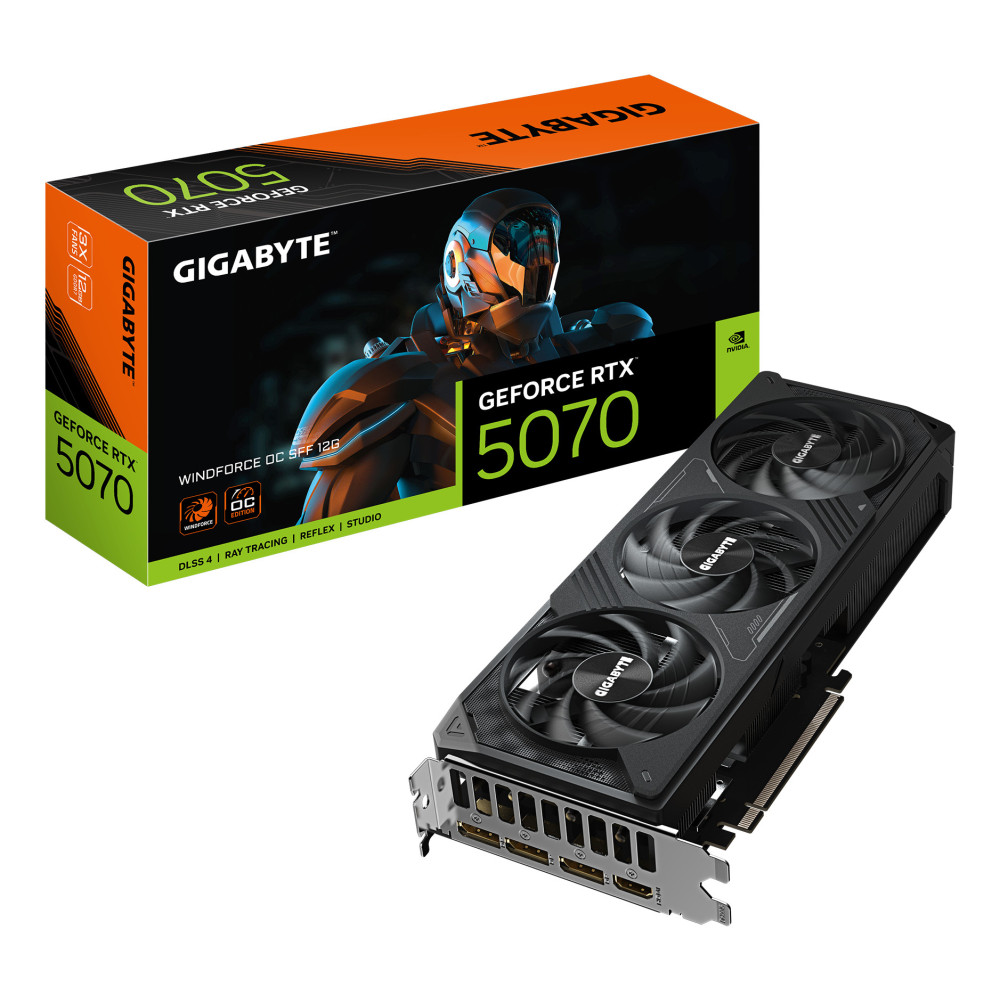 TARJETA GRAFICA GIGABYTE GEFORCE RTX5070 WINDFORCE 12G OC 12GB GDDR7