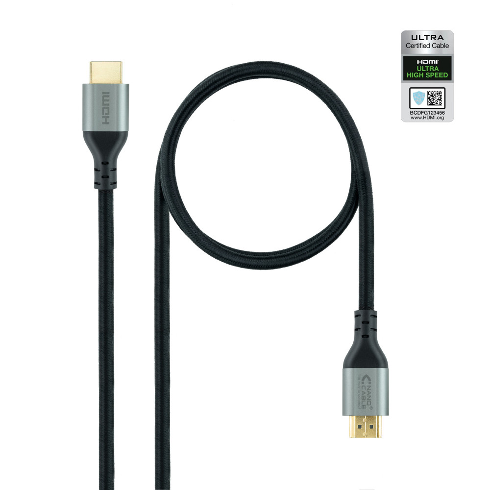 CABLE HDMI 2.1 CERTIFICADO ULTRA HS M-M NEGRO 1M NANOCABLE 10.15.8101