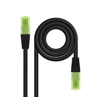 CABLE RED CAT.6 UTP AWG26 CCA NEGRO 25 CM NANOCABLE 10.20.1400-L25-BK