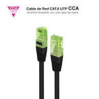 CABLE RED CAT.6 UTP AWG26 CCA NEGRO 25 CM NANOCABLE 10.20.1400-L25-BK