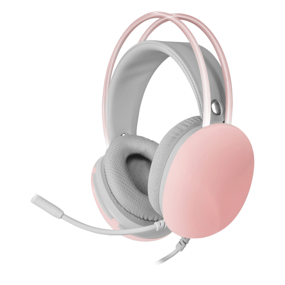 URICULARES GAMING CON MICROFONO MARS GAMING MHGLOW JACK 3.5 ROSA