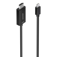 CABLE CONVERSOR MINI DP A HDMI 4K60HZ MINI DPM-HDMIM NEGRO 1.0M AISENS A125-0886