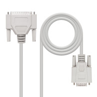 CABLE SERIE NULL MODEM DB9H-DB25M 1.8 M NANOCABLE 10.14.0802