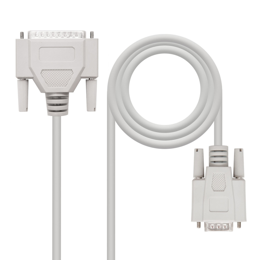 CABLE SERIE NULL MODEM DB9H-DB25M 1.8 M NANOCABLE 10.14.0802