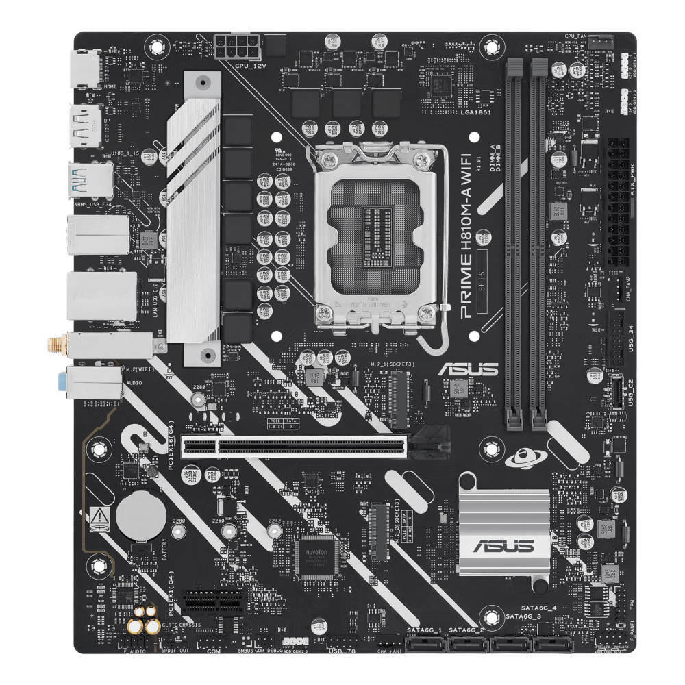 PLACA BASE ASUS PRIME H810M-A WIFI DDR5 MICROATX SOCKET 1851