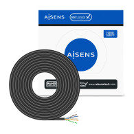 CABLE RED RJ45 CAT.6 UTP RIGIDO CCA AWG23 EXTERIOR NEGRO 100M AISENS A135-0675