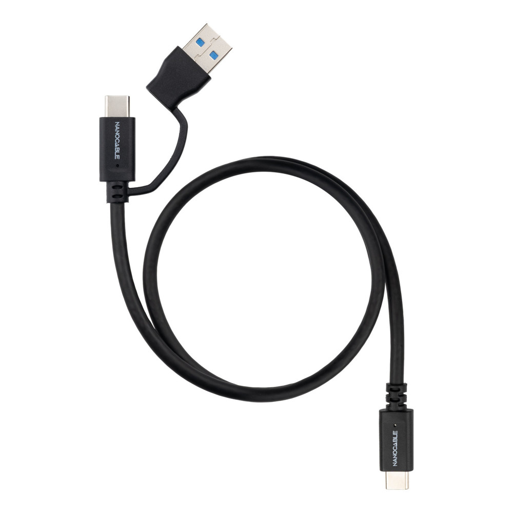 CABLE USB-C+USB-A M-USB-C M 3.2 GEN2 60W 4K 0.5M NANOCABLE 10.01.4800