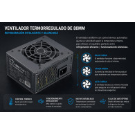 FUENTE DE ALIMENTACION SFX 550W COOLBOX BASIC 550GR-S COO-FA550SGR BLACK