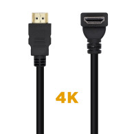 CABLE HDMI V2.0 ACODADO 4K 60HZ 18GBPS AM-AM NEGRO 2.0M AISENS A120-0457