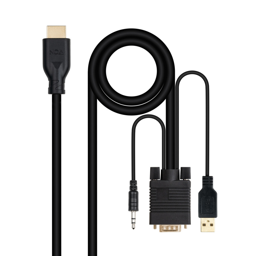 CABLE CONVERSOR VGA M+AUDIO M+USB-A M-HDMI M 1.8M NANOCABLE 10.15.4612