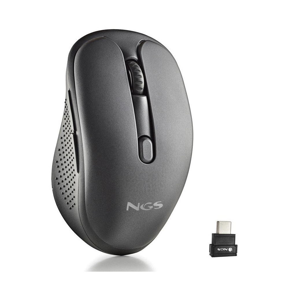 RATON NGS INALAMBRICO LASER EVOMIX BLACK RECARGABLE MULTIMODO NEGRO USB-C