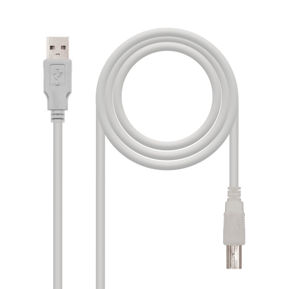 CABLE USB 2.0 IMPRESORA TIPO AM-BM BEIGE 1.8 M NANOCABLE 10.01.0103