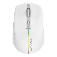 RATON COOLBOX INALAMBRICO GAMING W01 RECARGABLE RGB TIPO-C USB BLANCO