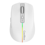 RATON COOLBOX INALAMBRICO GAMING W01 RECARGABLE RGB TIPO-C USB BLANCO