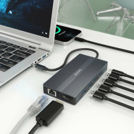 DOCK AISENS USBC-2HDMI-DP-RJ45-4USBA-USBC-USBCPD-SD-MSD GRIS 20CM ASUC-12P017-GR
