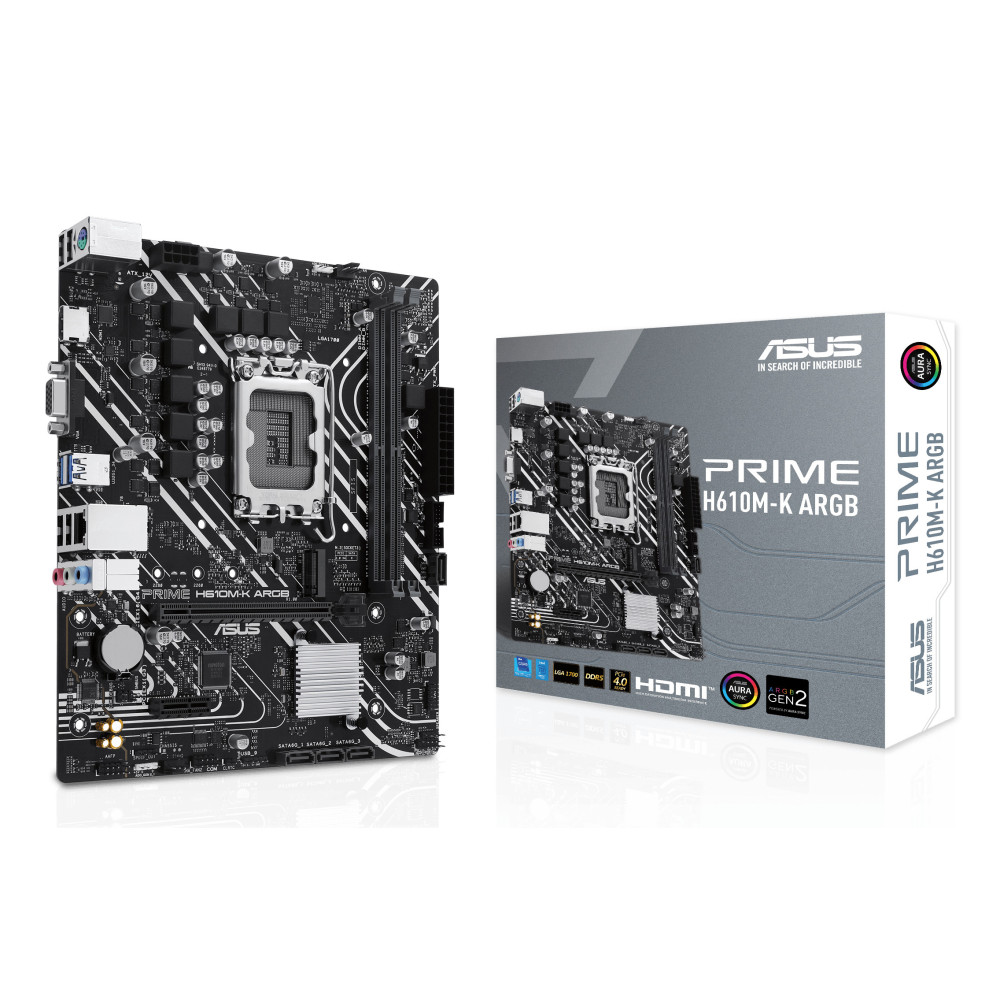 PLACA BASE ASUS PRIME H610M-K ARGB DDR5 MICROATX SOCKET 1700