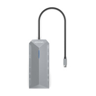 DOCKING USBC- 2HDMI-RJ45-3USBA-2USBC-PD-AUDIO-SD-MSD 15CM AISENS ASUC-12P005-GR