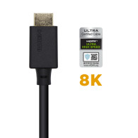 CABLE HDMI CERTIFICADO V2.1 8K 60HZ 48GBPS AM-AM NEGRO 1.5M AISENS A150-0422