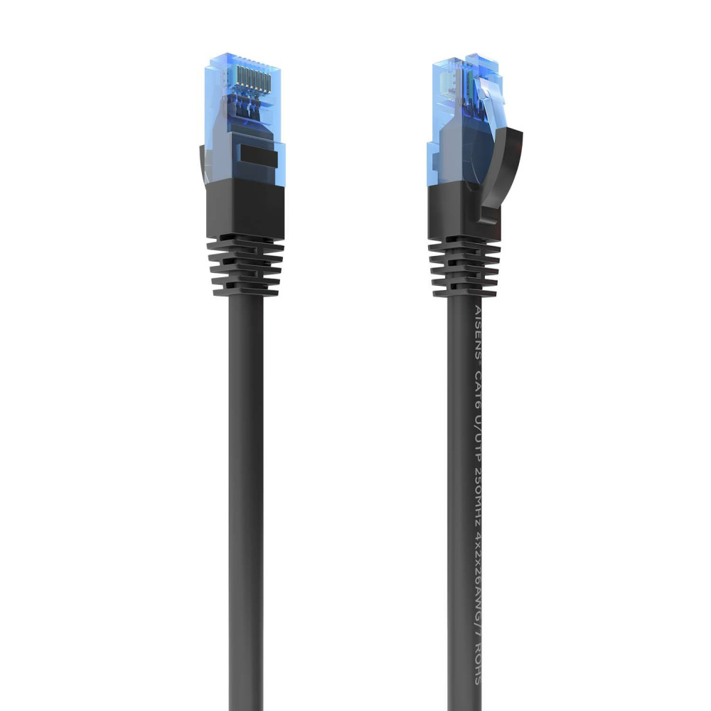 CABLE RED LATIGUILLO RJ45 CAT.6 UTP AWG26 CCA NEGRO 15M AISENS A135-0851
